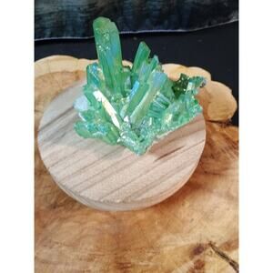 Rainbow Aqua Aura Quartz Crystal Cluster Points Titanium Coating .76lbs